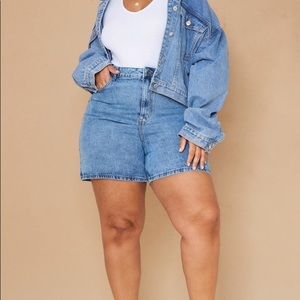 PLT Plus Size High Waisted Mom Shorts